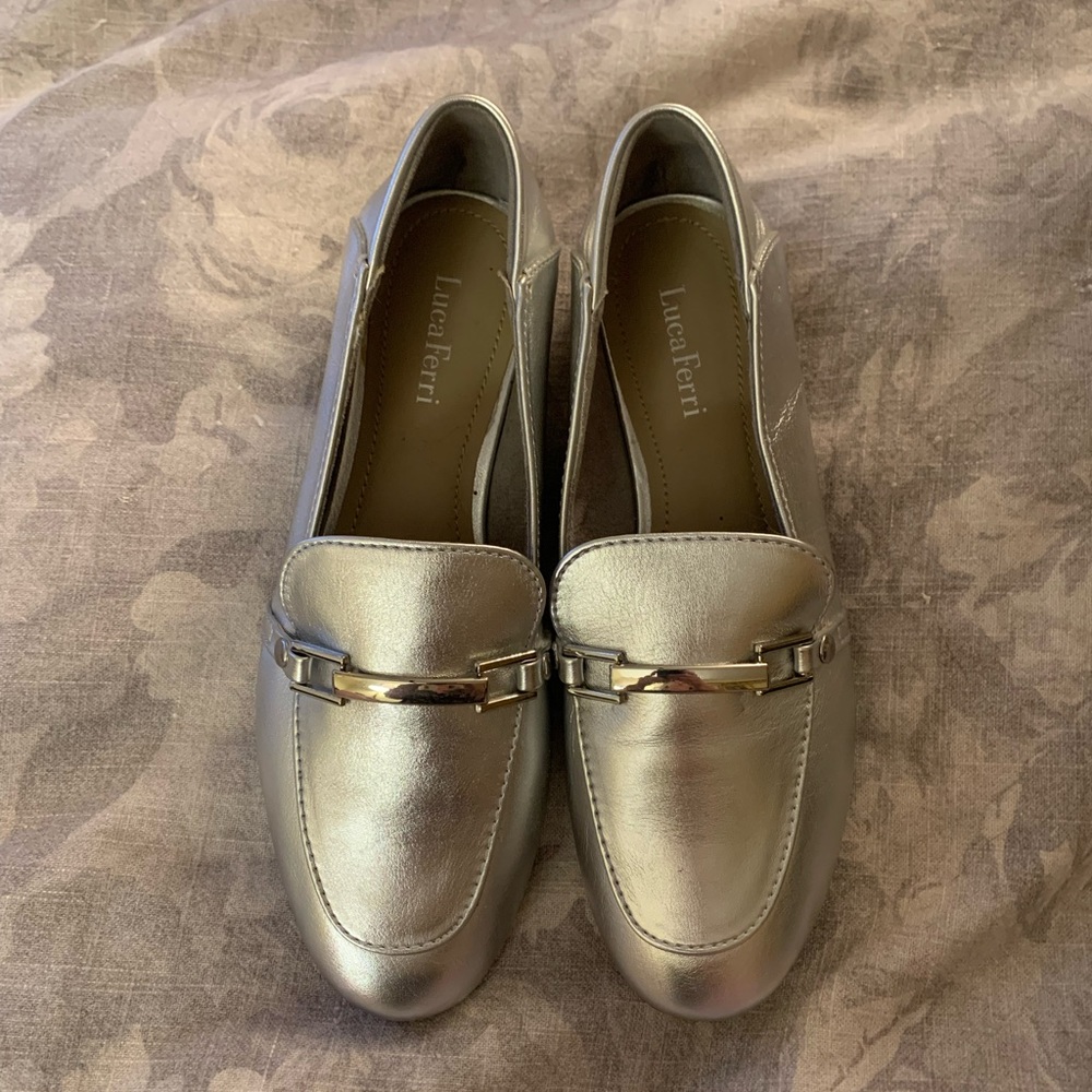 Luca Ferri Silver Horsebit Loafers